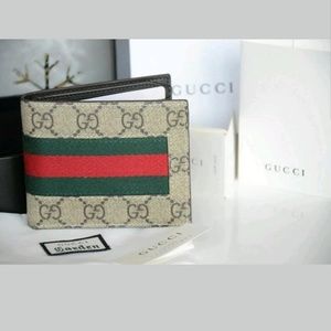 Gucci supreme canvas web bi-fold wallet Authentic